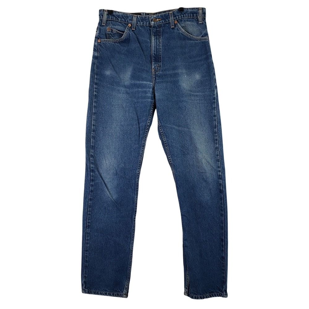 Vintage Levis 505 Jeans Mens 36x34 (Fits 34x32.5) Blue Orange Tab 90s Denim